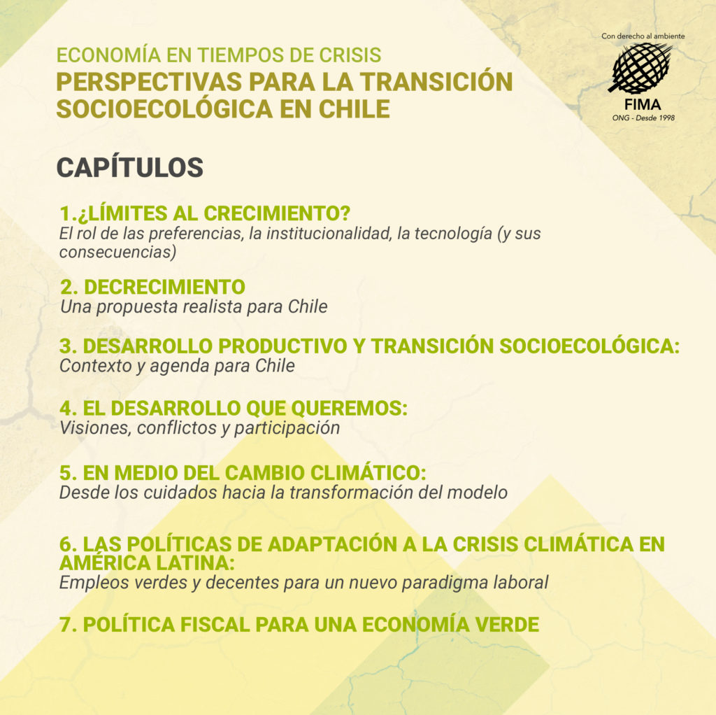 Capítulos del libro de ONG FIMA "Economía en tiempos de crisis: perspectivas para la transición socioecológica en Chile"